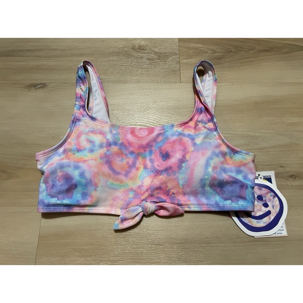 Andy & Evan Swimsuit Girls Size Large Top Pink Tie Dye New Swim Knot Detail